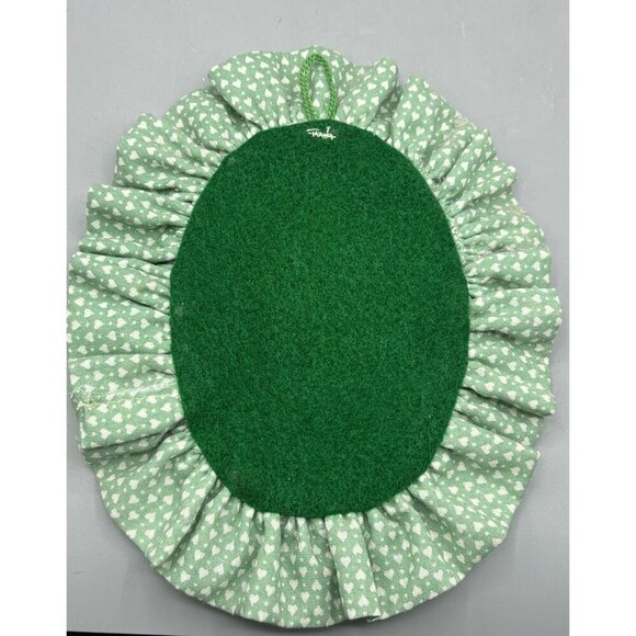 Handmade January Carnation Cross Stitch Wall Art With Ruffled Fabric Frame - Picture 3 of 4